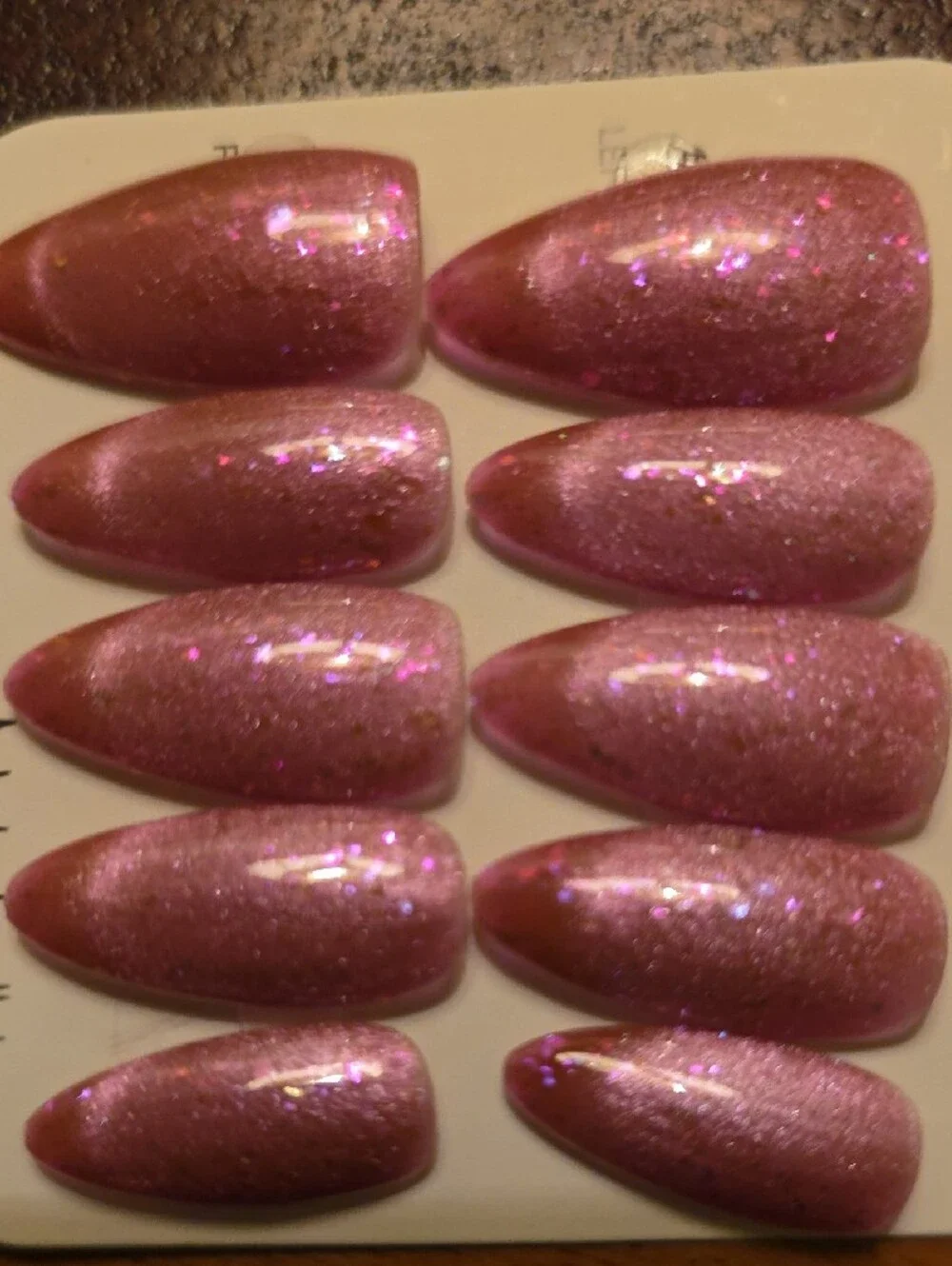 Pink Sparkle Press-On Nails Size Large